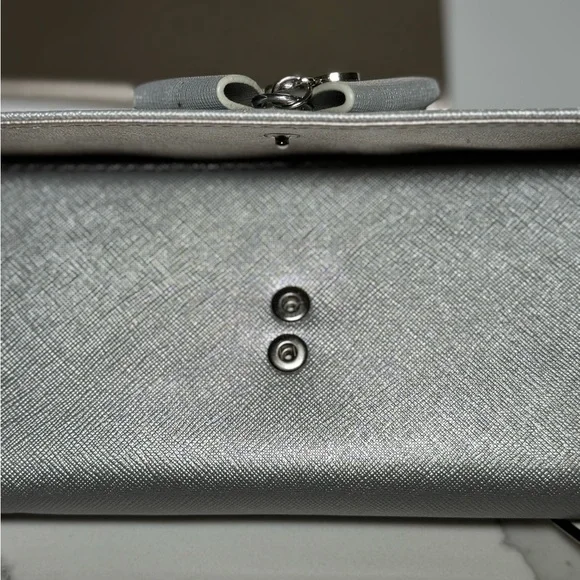 Nine West Silver Wallet with Bow Detail - Picture 4 of 6